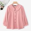 ZANZEA Women Turn Down Collar Loose Casual Long Sleeve Plain Blouse