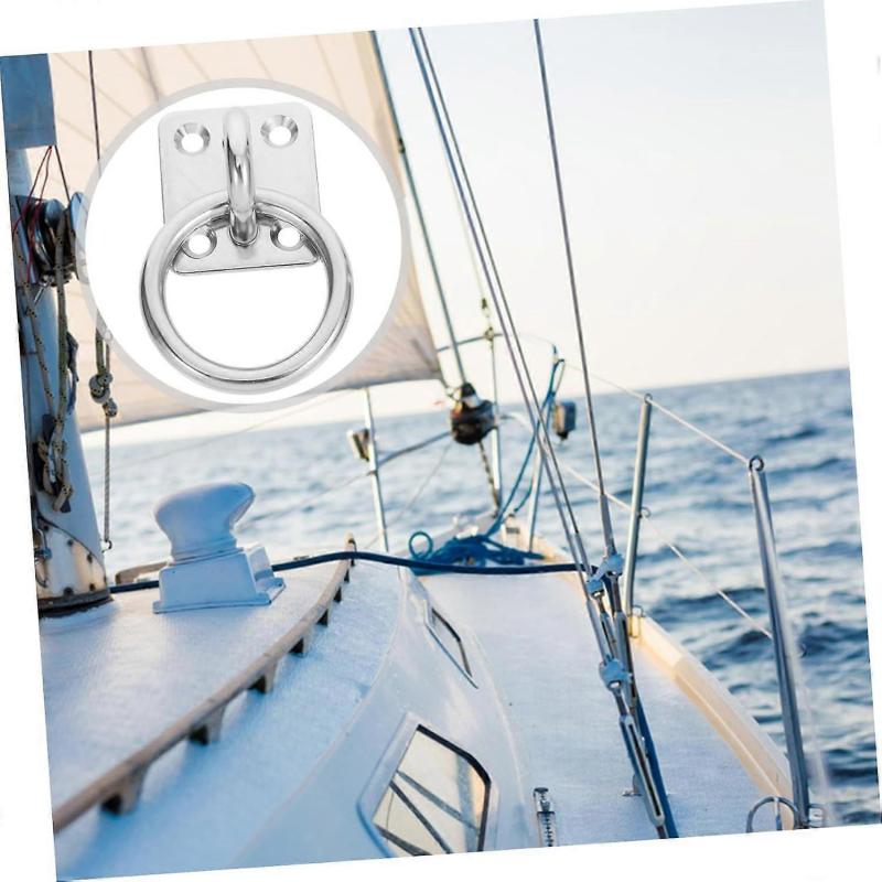 Stainless Steel Eye Plate with Hook for Heavy Duty Mounting Hooks Silver 6X4.8X4.1CM