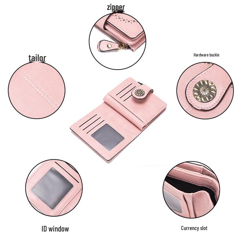 2022 Korean Style Women's Leather Mini Wallet and Coin Purse