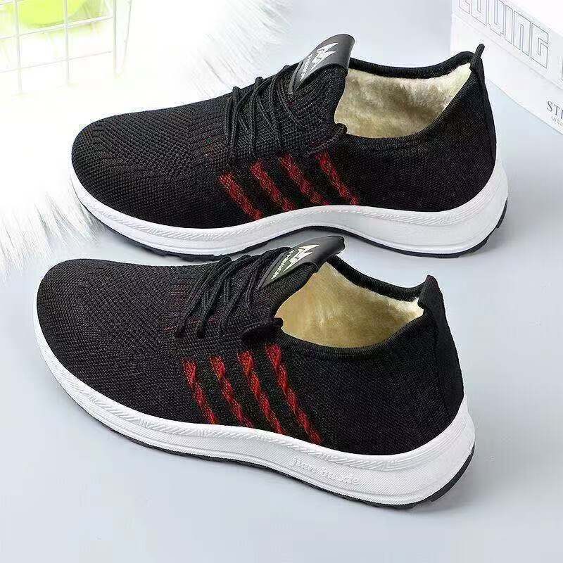 Nové podzimní a zimní Ladies Plus sametové tenisky Protiskluzové tlumení nárazů a hřejivá obuv pro volný čas