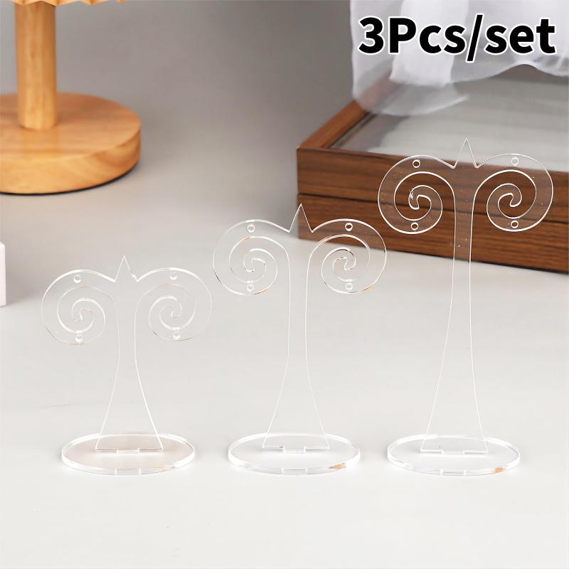3Pcs/set Clear Acrylic Earring Display Stand Transparent Stud Dangle Earrings Display Rack For Jewelry Showcase Organizer Holder