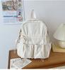 Schoolbag Niche Design Pleated Backpack Women Travel Lightweight Cute Bow Schoolbag Junior High School Girls College Student Backpack