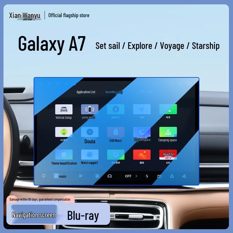 Tempered Film for Geely Galaxy A7 Central Control Screen - Car Interior Decoration and Navigation Sticker