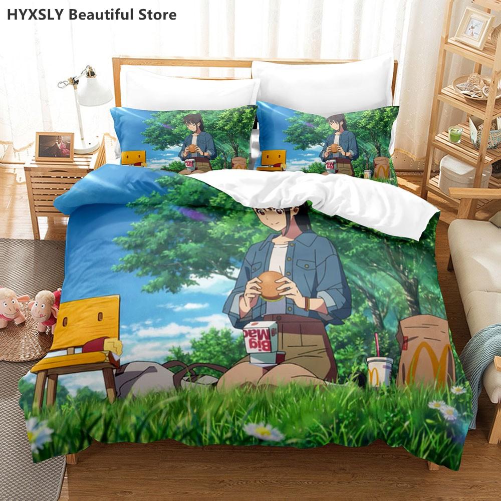 Suzume No Tojimari Bedding Set 3D Anime Polyester Quilt Cover Pillowcases Queen King For Kids Gift Cute Anime Duvet Cover Sets