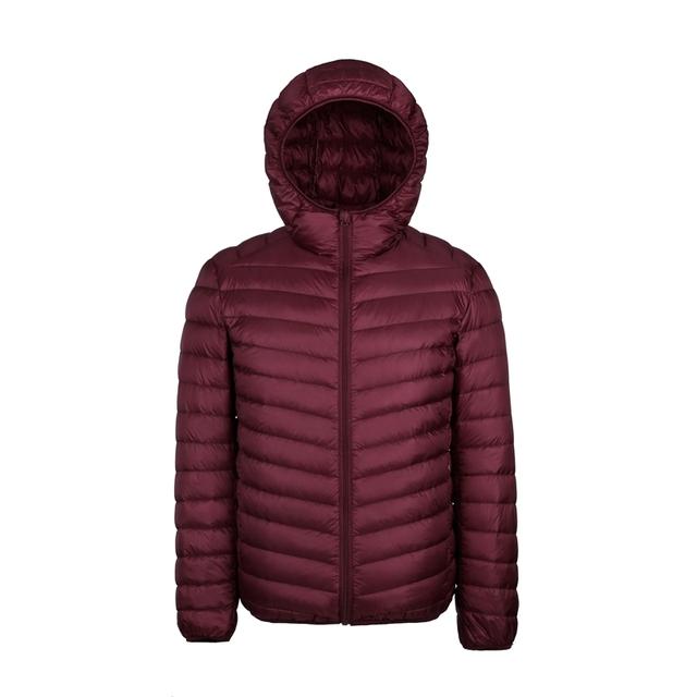 Down Jacket Men's White Down Super Light Down Jacket Men's Lightweight Thermal Coat Hooded Feather Coat
