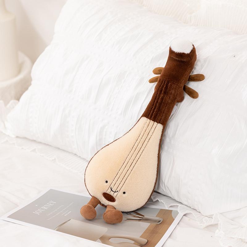 Cute Musical Plush Toys Soft Violin Guitar Pipa Tuning Fork Note Stuffed Doll Instrument Gift For Kid Music Lover Birthday Gifts