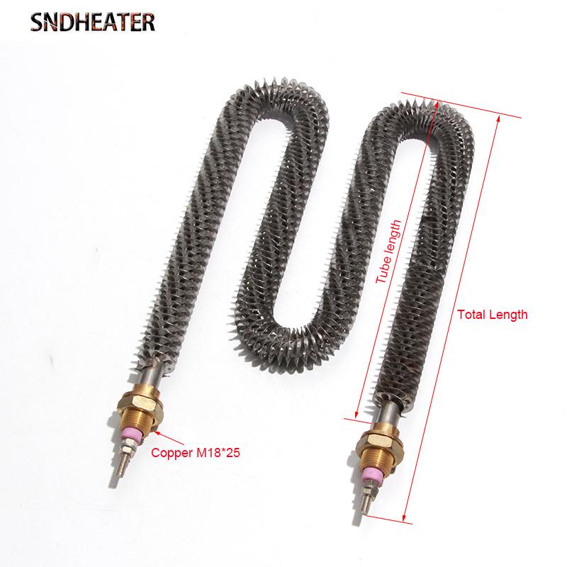 SNDHEATER Vzduchem sušený trubkový žebrovaný rychloohřívací kanál M18*25 110V 220V 1,5KW 2KW 2,5KW 3KW 3,5KW Větrací ohřívač pro chov zvířat