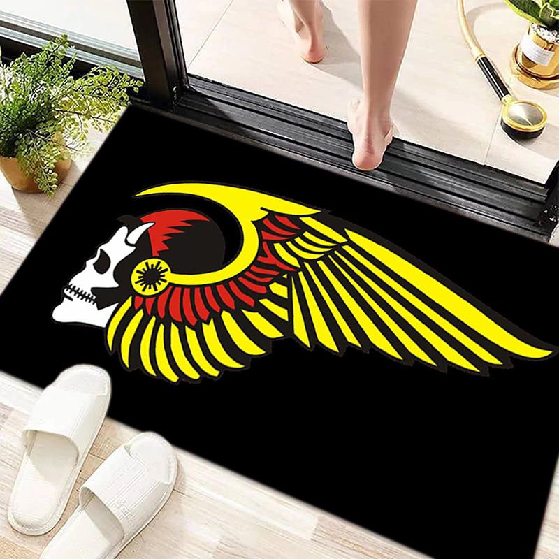 Gang Motorcycle enthusiasts Hells Angels Motorcycle Club carpet is suitable for living room and bedroom doormats office balcony decorative carpet V8