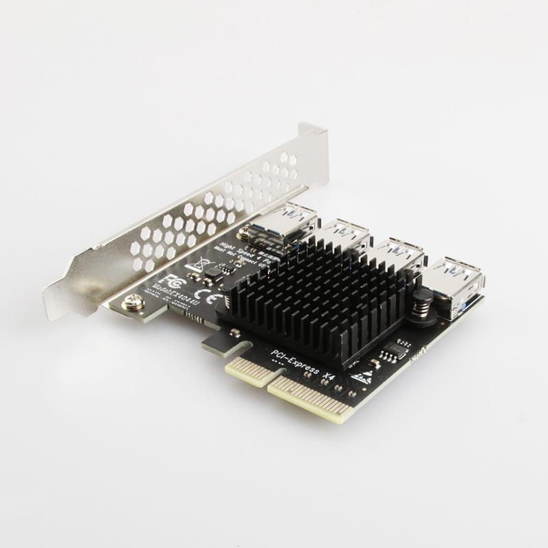 20Gbps PCI-E 4X 1 na 4 USB 3.0 r pro Těžbu Miner Multiplikátor Rozšiřující Karta Stolní Počítač nabídka Adaptér