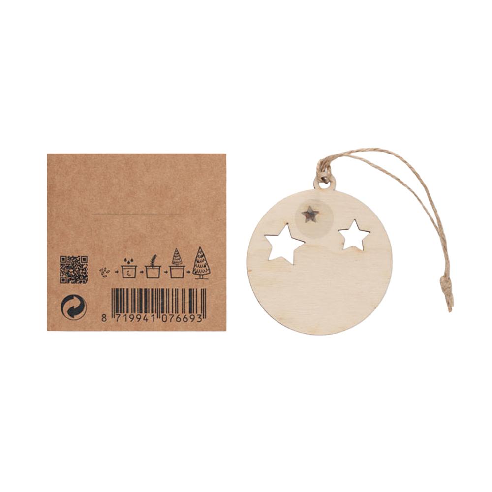 MidOcean Roseed Wooden Bauble Christmas Hanging Ornament