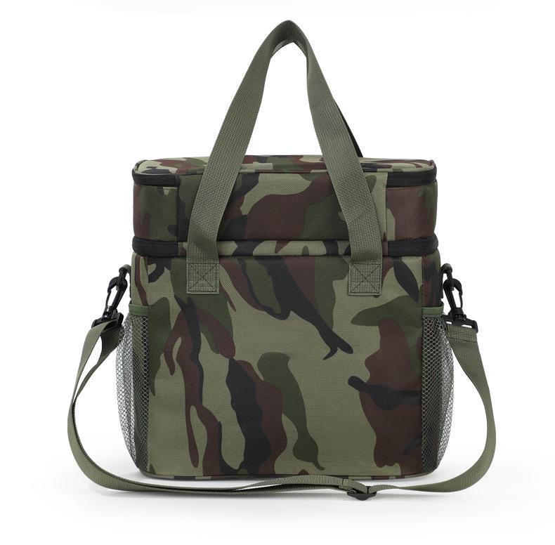Camouflage Double-Layer Insulated Picnic & Camping Bag - Large Capacity Crossbody Thermos Bag