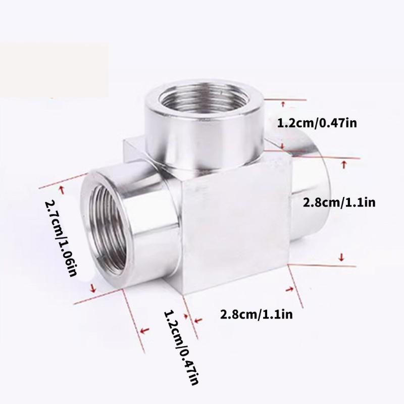 Industrial T Type Stainless Steel Tees Fitting High Pressures Corrosion Resistant for Plumbing Irrigation Daily Use