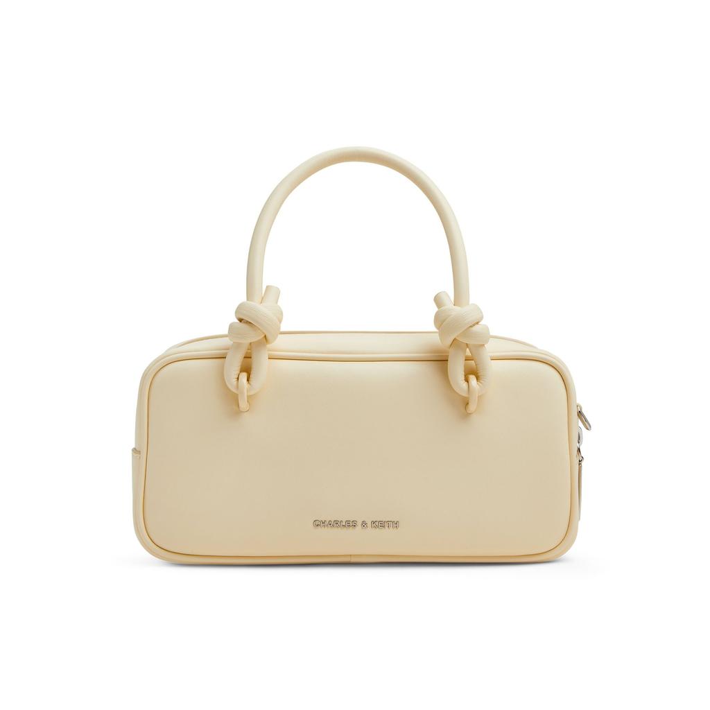Charles & Keith Summer High-Value Popular Versatile Cream Color Soft Boston Bag Women Handbags CK2-30271574