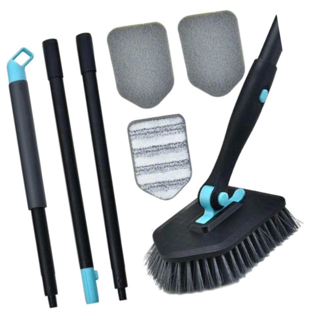 Tub Tile Scrubber Brush Cleaner Brush with Long Handle Scrub Brush Shower Cleaning Brush for Floor Door Bathroom Bath Kitchen