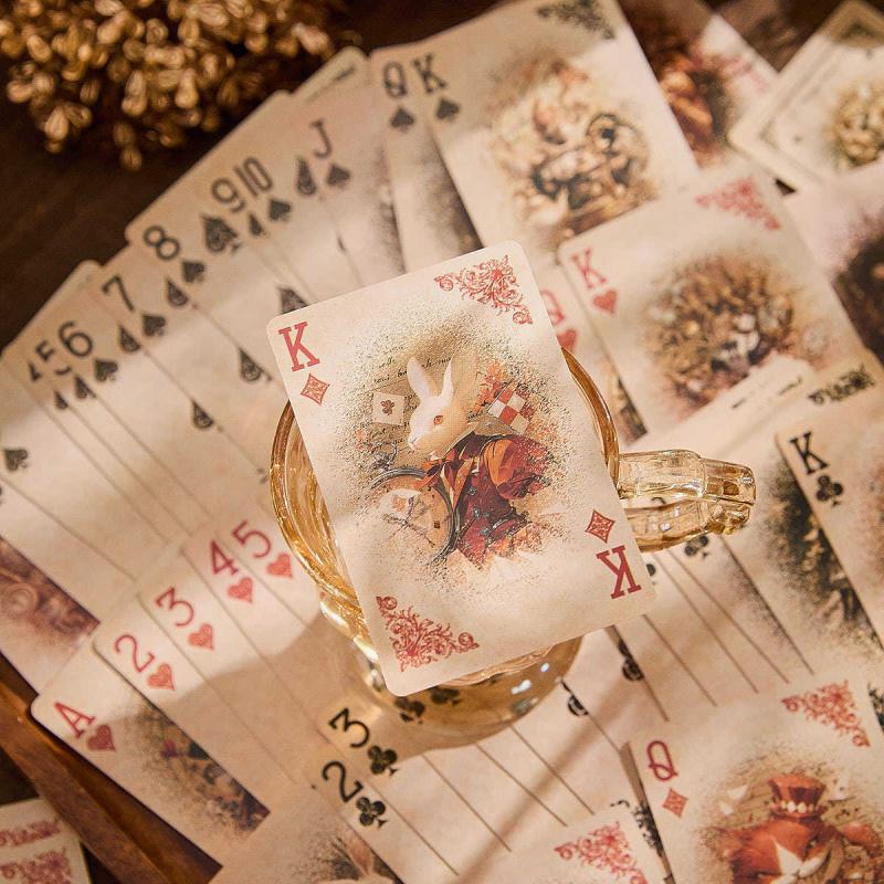 55 pcs Vintage Girl Character Card Paper, Poker-Themed Decorative Paper for Puzzle & Entertainment Crafts