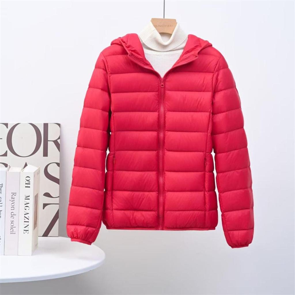 Autumn Winter New Women's Lightweight Down Jacket Short Hooded Slim Plus Size White Duck Down Coat