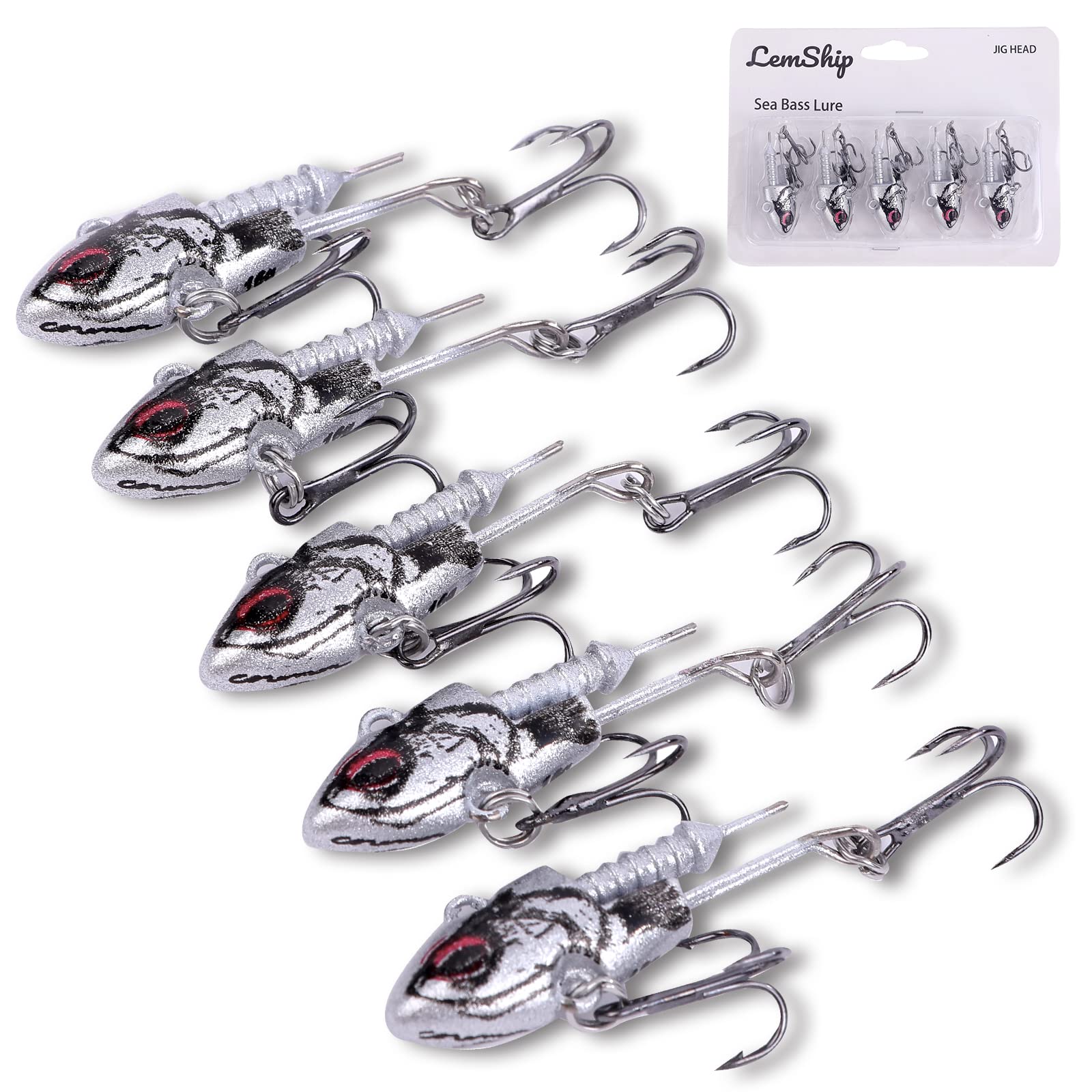 

Seabass Jig Head Lure Flounder Set vg16 vg22 vg28 Vibration Jig Head Bluefish [Marunomikun] (Silver, 16g)