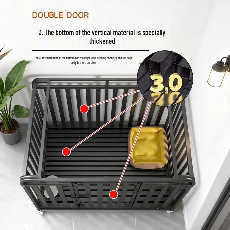 Extra Thick Dog Cage with Toilet for Large Breeds: Golden Retriever, Samoyed, Border Collie, Labrador