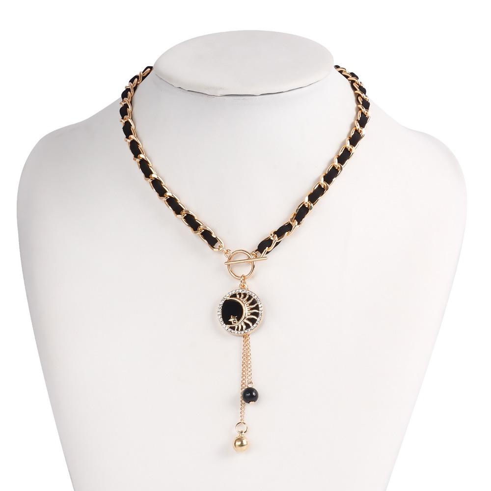 Zinc Zinc Alloy Flannel Wrapped Choker Classic Star Tassel Necklace Lady/Girls