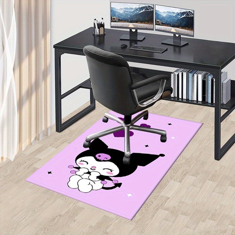 

1pc Cute Cartoon Kuromi Office Rug Under Desk Mat, Gift for Room Decor, Universal Anti-Slip Floor Carpet with Hearts and Stars Pattern, Perf 60cm by 90cm