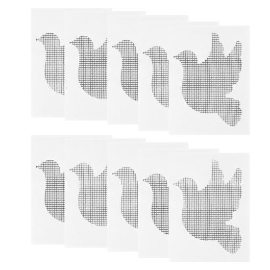 

10 шт. Картинка-заплатка для оконного экрана с изображением животных из мультфильмов, самоклеящаяся лента для ремонта отверстий и разрывов экрана, комплект из стекловолоконной сетки Bird