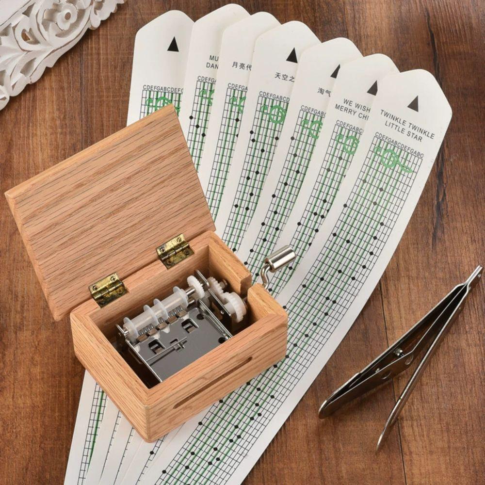 Hole Puncher DIY Music Box 15 Tone Musical Instruments Classic Wooden Music Box DIY Craft