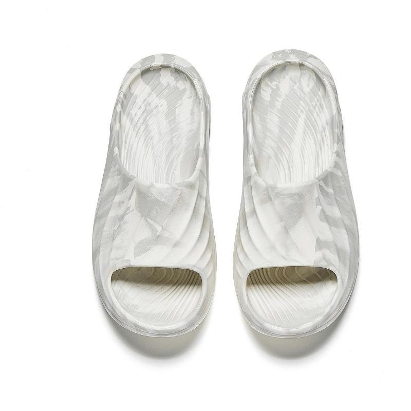 Anta Lingji Men Slide Sandals White Gray Cushioned Wear-resistant Comfy for Basketball Sports Versatile 912621802S-2
