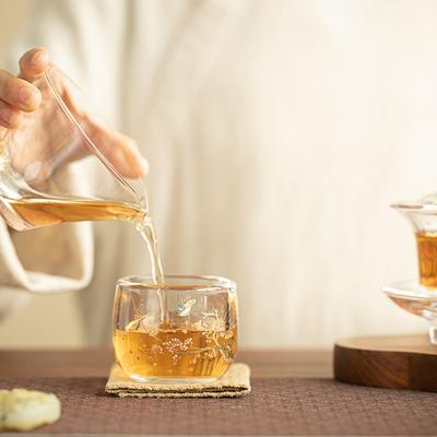Thickened Glass Magpie Spring Tea Cup Tea Set Anti Scalding Host Cup Tea Tasting Cup Guest Cup Exquisite Tea Drinking Kung Fu