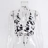 AltGoth Streetwear Y2k Cow Camis Women Dark Gothic Hollow Out Backless Crop Tank Top Harajuku Vintage Sexy Grunge Emo Alt Outfit