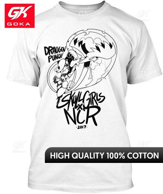 Skullgirls 4 NCR 2017 Футболка Футболка Графические футболки Унисекс Одежда Новое в Топы Футболки Хлопок Женская Печатная S