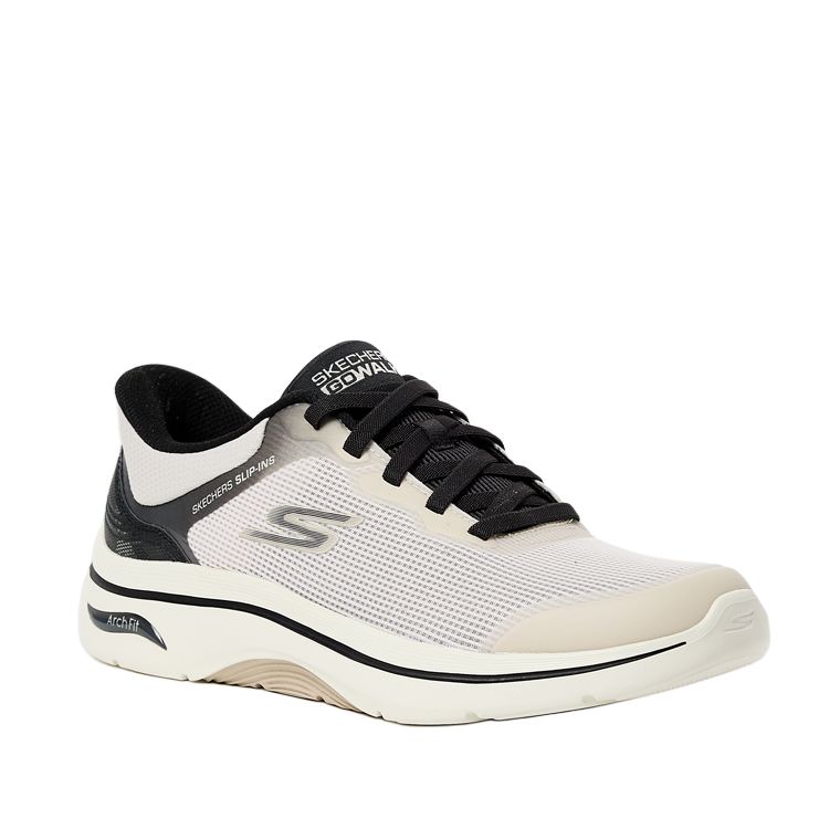 Skechers Go Walk Comfortable Versatile Low-Top Running Shoes Men Sneakers Beige 216653-NAT