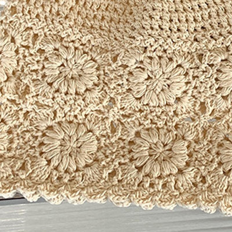 Women'S Solid Color Crochet Hollow Knitted Hat Summer  Vintage Beanie