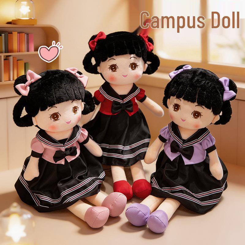 "Adorable Girl Plush Doll - Cute Academy Style Comfort Pillow & Birthday Gift"