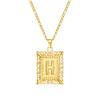 European and American style simple square 26 letter pendant necklace women's personality high-end design jewelry