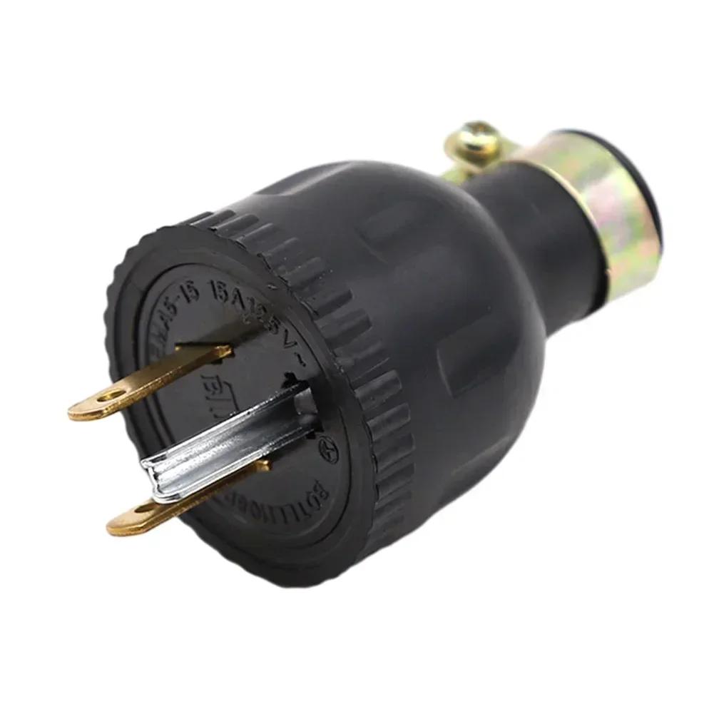 BTL Generator Plug Anti-Loose Plug Small Gasoline Generator Plug NEMA 5-15 Three-Pole 3 Pins AC125V 15A Electrical Plugs