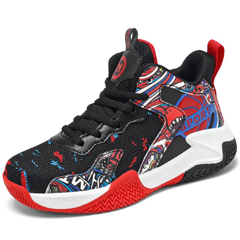 

Детские баскетбольные кроссовки весна и лето 2025 новая дышащая сетка мальчики спортивная обувь ученики начальной школы тренировочные баскетбольные кроссовки 40