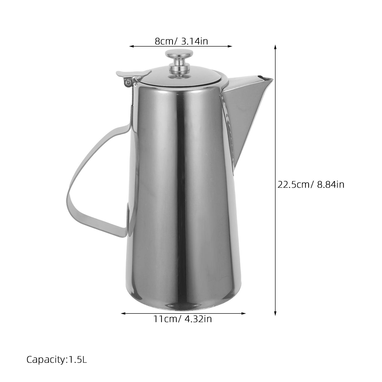 

1,5 л Кувшин для воды из нержавеющей стали Кувшин для напитков Для плиты Диспенсер для холодных напитков Кухонный сервер Кувшин для сока с ручкой серебряный