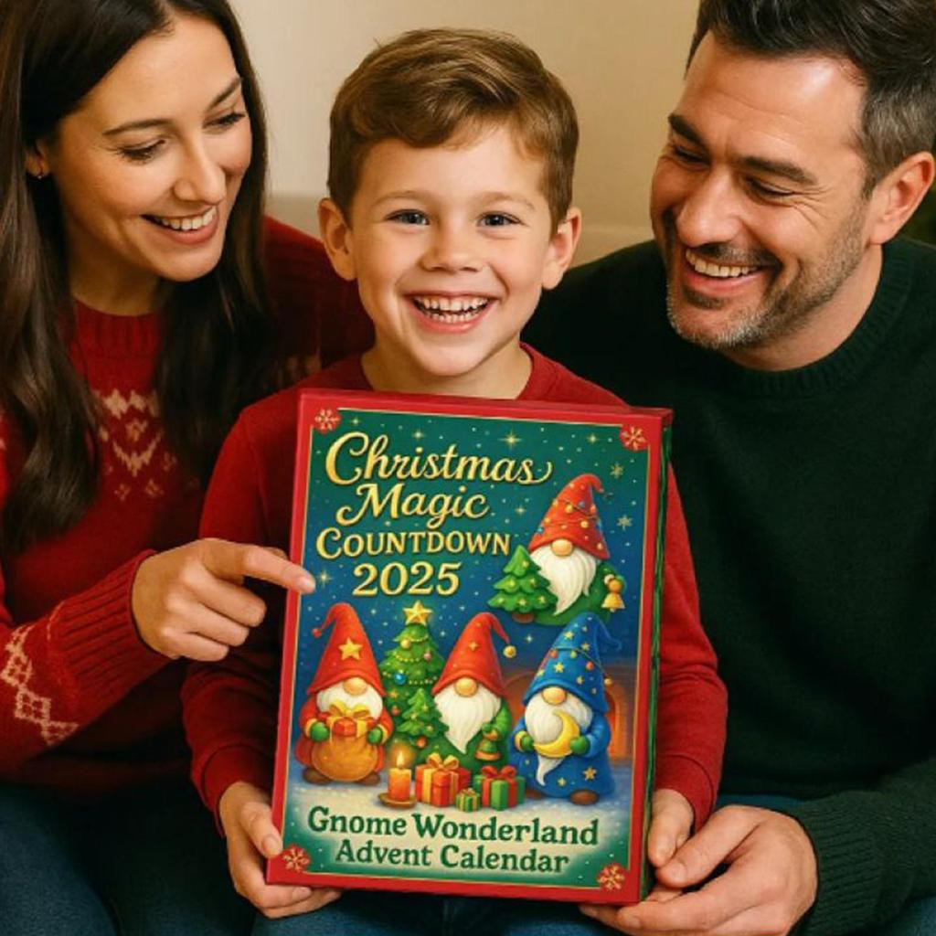 Gnome Countdown Calendar, 24 Days 2D Christmas Advent Decor for Table, Shelf, Wreath, Window, Holiday Party Favors for Kids