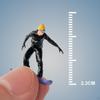 1/64 Scale Skiing Model People Figures Mini Skier Ornament for Miniature Scenes
