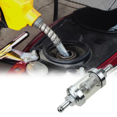 Filtru de benzină Filtru de combustibil în linie transparent din aluminiu, rezistent la rugină