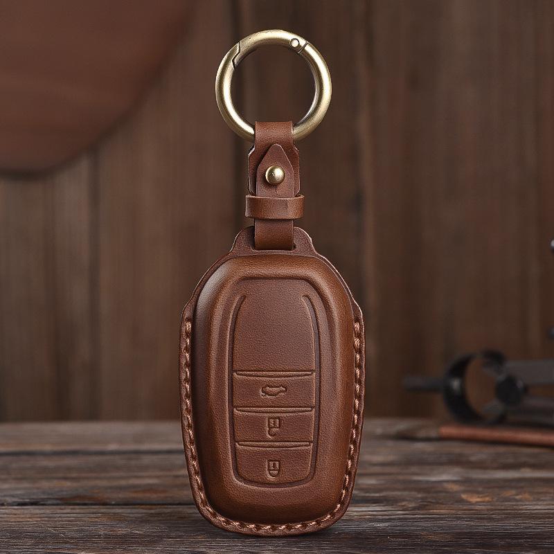Retro Old Style Handmade Real Cowhide Car Key Cover for Toyota Bag Case