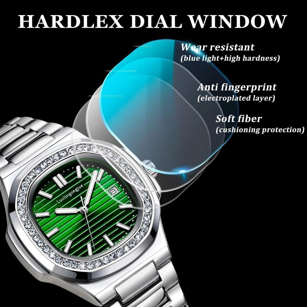 Rhinestone Bezel Automatic Mens Watches Luxury Men Fashion Clock Waterproof Stainless Steel Mechanical Wrist Watch