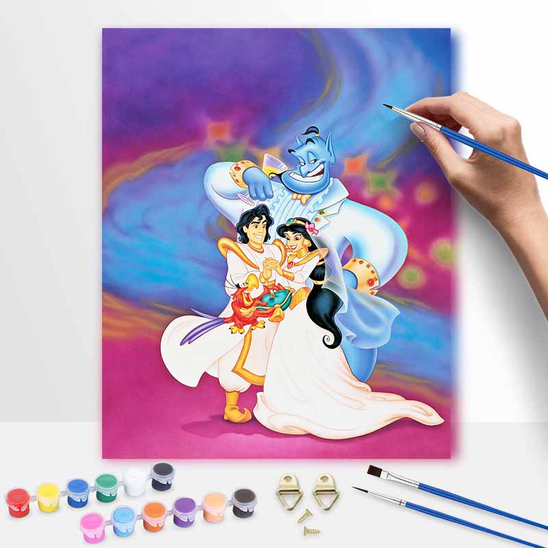 Disney Aladdin Jasmine Genie DIY Oil Painting Art Painting Kit Home Wall Decor Handmade Gift Special Wedding Romantic Keepsake Decor
