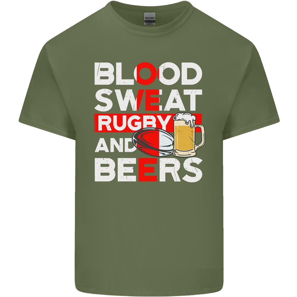 Blood Sweat Rugby and Beers England Funny Unisexs Light Cotton TShirt
