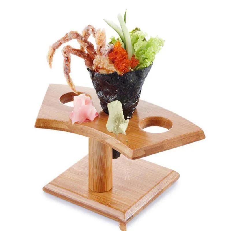 Bambus Holz Sushirollen Ständer Ausrüstung Rotkohlrolle Sushi Lochständer Holz Geschirr Eisständer Bento Zubehör