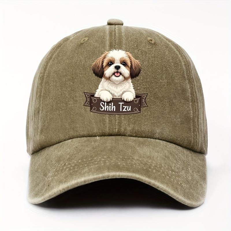 Baseballkappe mit Shih Tzu-Thema für Damen, niedlich und lustig bedruckt, verstellbare Größe, geeignet für Outdoor-Bekleidung in allen Jahreszeiten