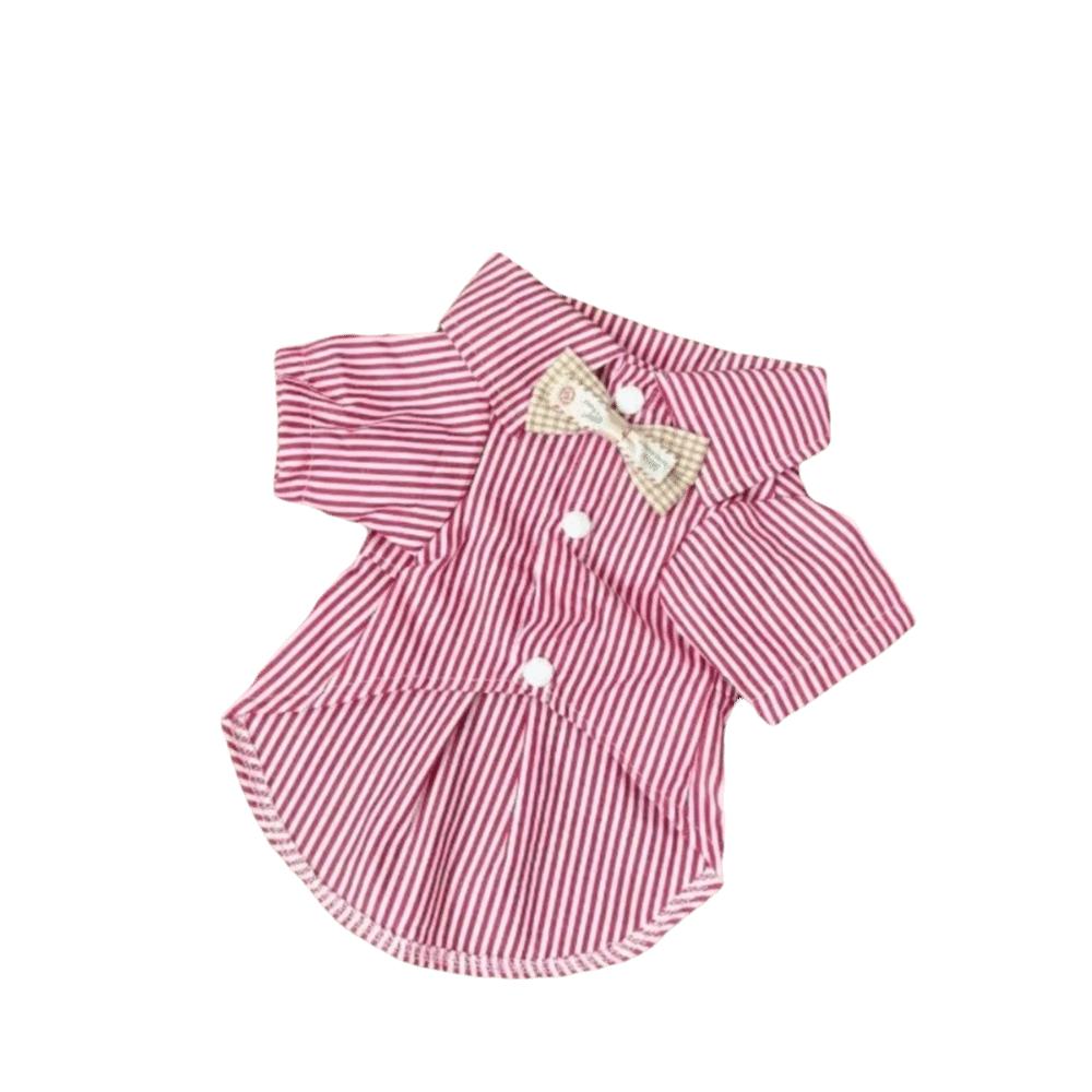 

with Bow Tie Dog Striped Shirts Thin Fabric Pet T-shirt Casual Dog Pajamas Photography XL красный