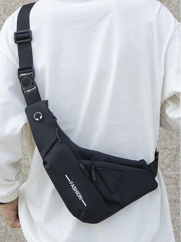 Men's Cross-Body Chest Bag: New Style, Water-Repellent, Travel-Ready, Multifunctional, Single-Shoulder Backpack.