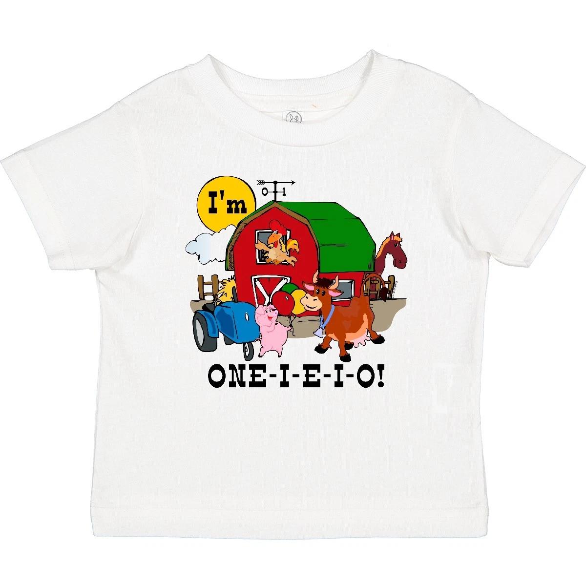 Inktastic ONE-I-E-I-O Baby T-Shirt 1st Birthday Farm Barn Cow Pig Horse Eieio 140