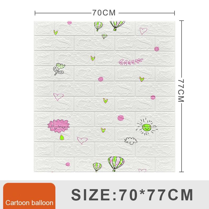 12Pcs 3D Foam Walls Wallpaper DIY Home Room House Decoration Self Adhesive for Protect Children Bedroom White Brick Wall Sticker